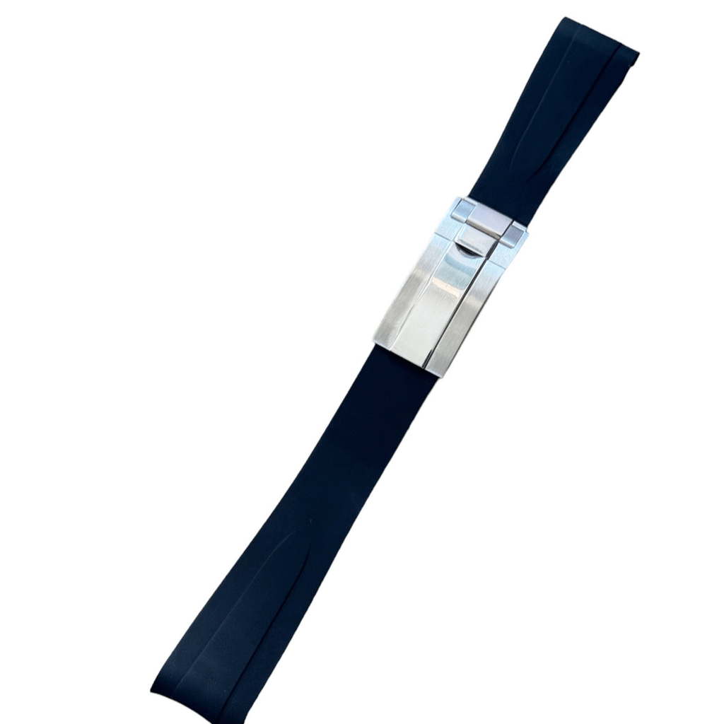 FKM Vulcanized Black Rubber strap for Rolex Deployant buckle - Tempomat Madrid