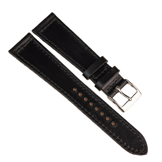 FLUCO CHROMEXCEL - pasek ze skóry Horween - CZARNY