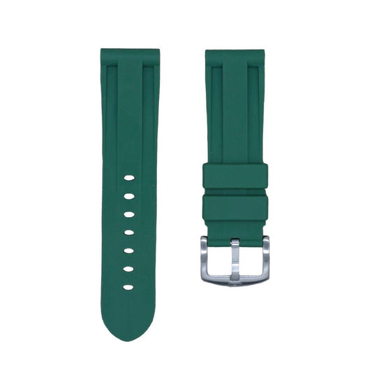 24mm Green Olive Rubber Strap - Tempomat Madrid