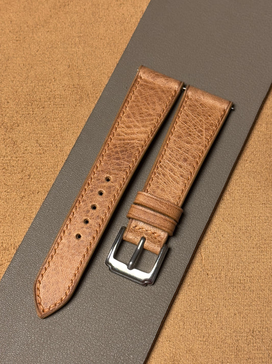 Ręcznie robiony pasek ze skóry bydlęcej w kolorze vintage brąz