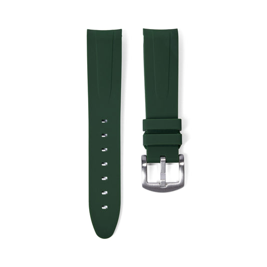 FKM Vulcanized Green curved ended strap for Rolex OP41 & DJ41 - Tempomat Madrid
