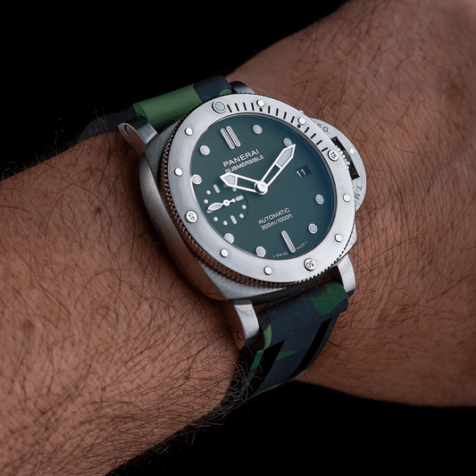 22mm Green Camo Rubber Strap - Tempomat Madrid