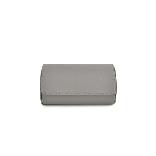 Grey Saffiano Double Leather Watch Roll - Tempomat Madrid