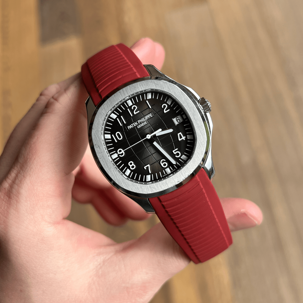 FKM Vulcanized Bordeaux Rubber Strap for Patek Aquanaut - Tempomat Madrid