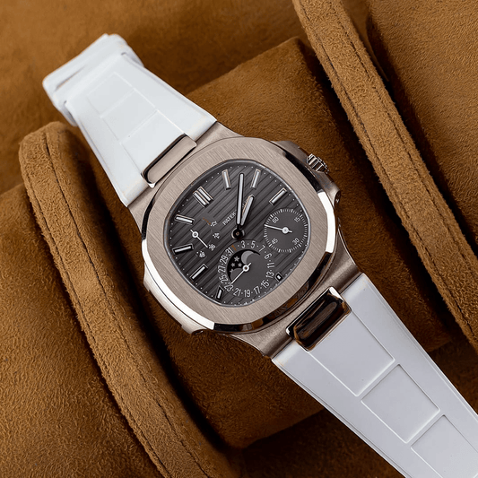 FKM Vulcanized White Rubber Strap for Patek Nautilus - Tempomat Madrid
