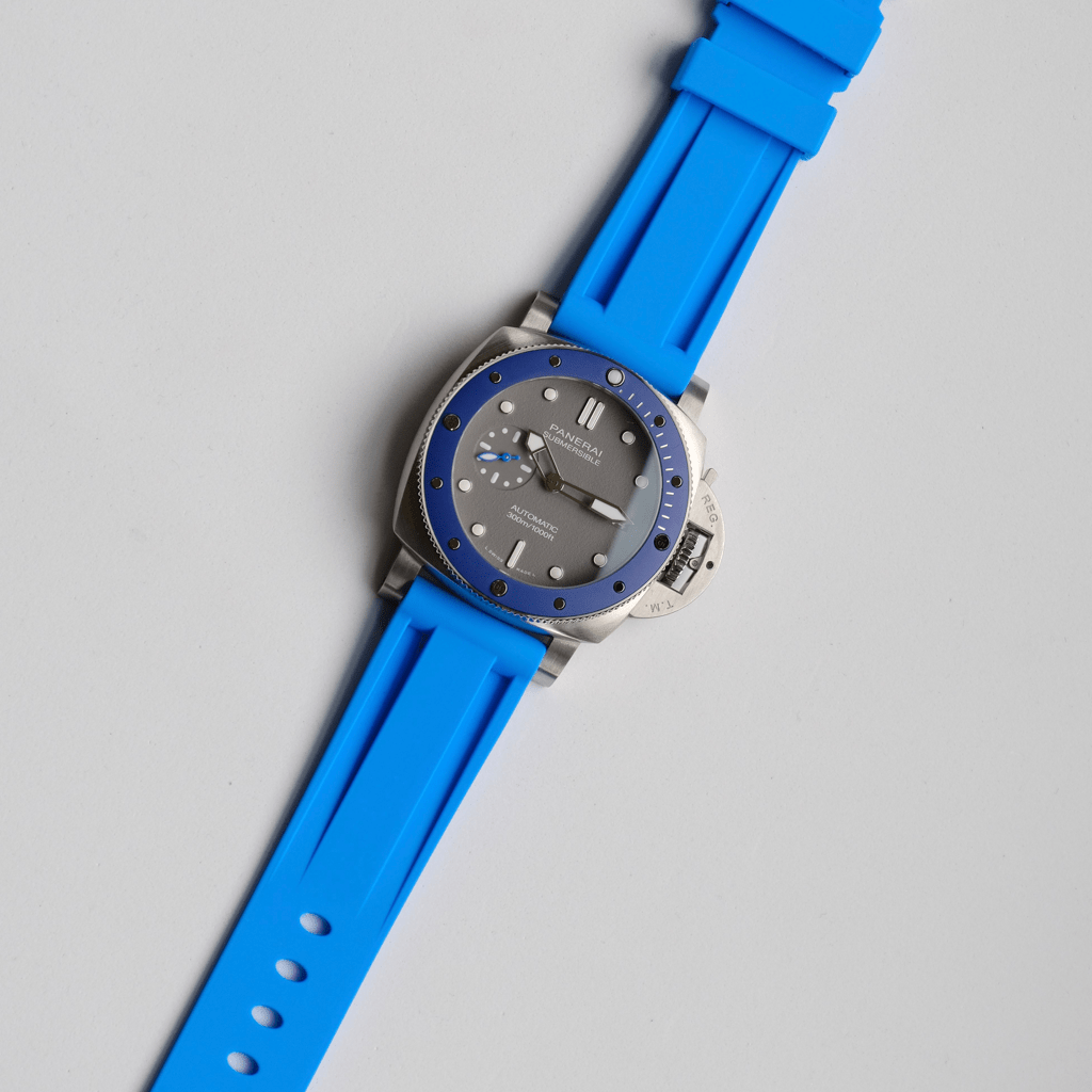 22mm Blue Marbella Rubber Strap - Tempomat Madrid