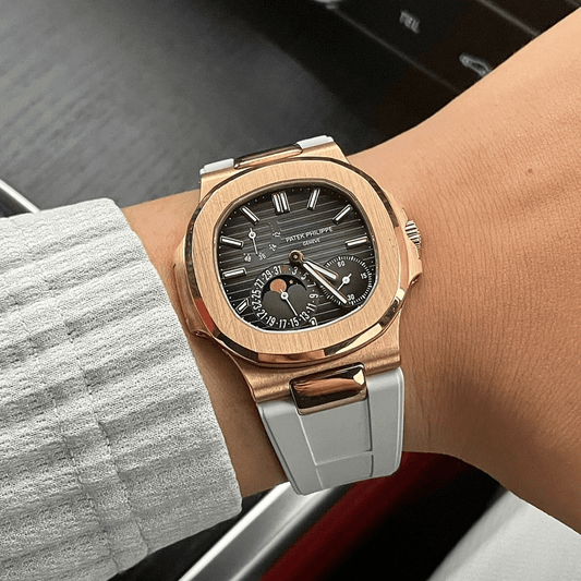 FKM Vulcanized Grey Rubber Strap for Patek Nautilus - Tempomat Madrid