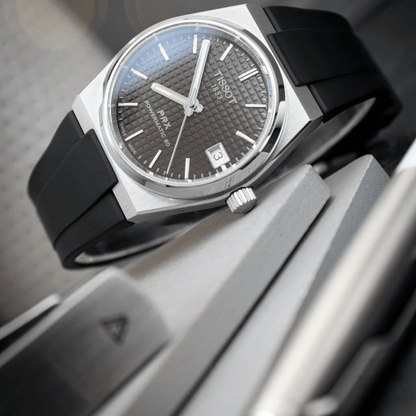 Black Tissot PRX Rubber Strap - Tempomat Madrid