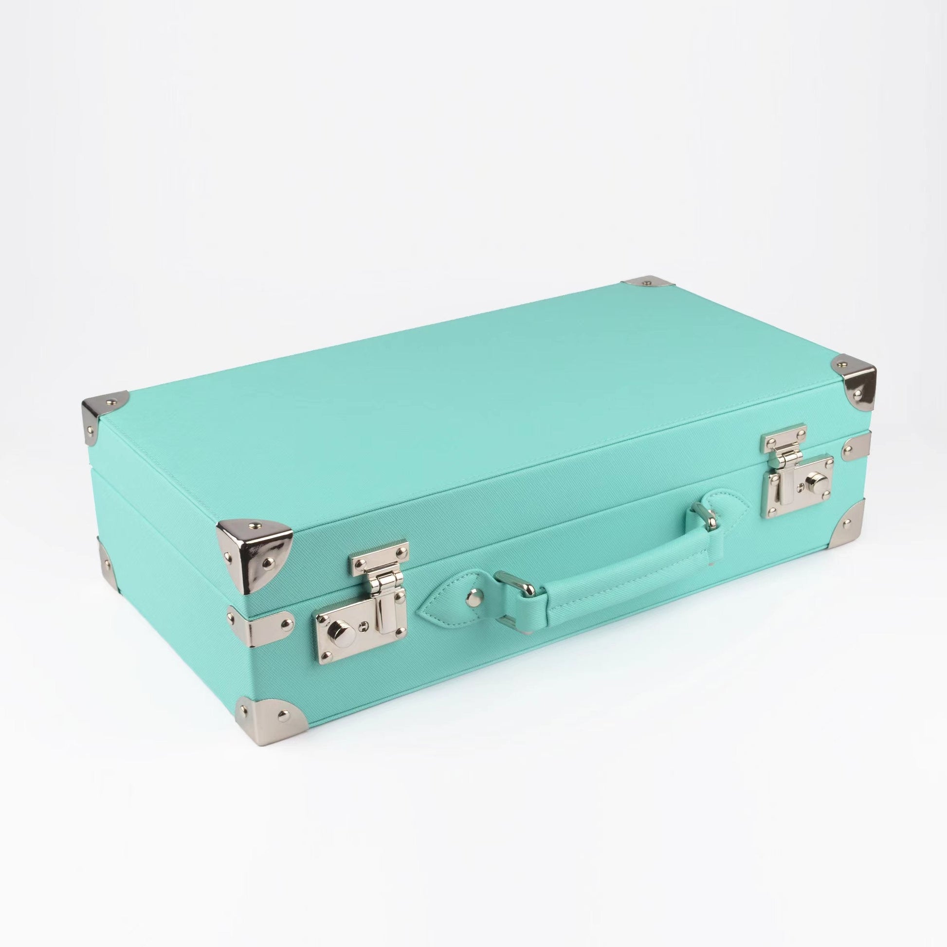 Sky Blue Saffiano Leather Collector Box - Tempomat Madrid