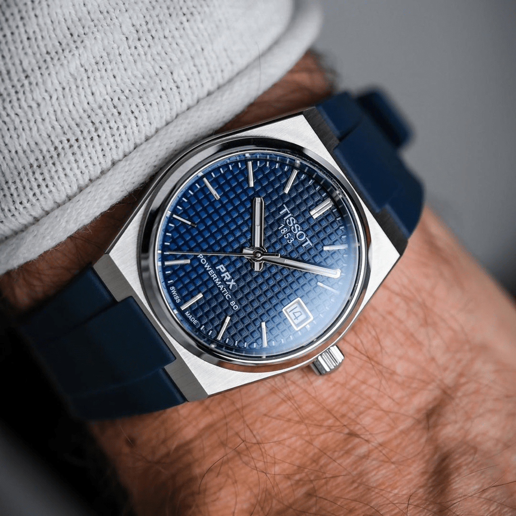 Blue Tissot PRX Rubber Strap - Tempomat Madrid