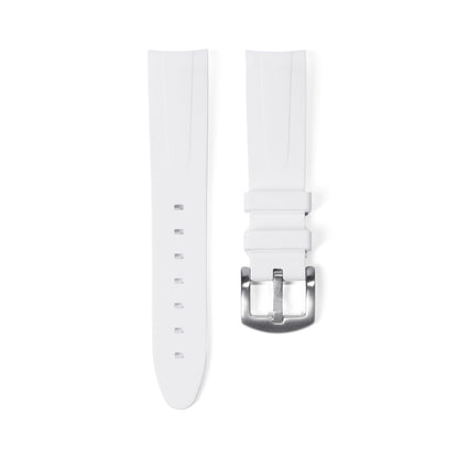21mm Curved Ended White Rubber Strap - Tempomat Madrid