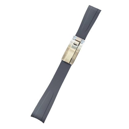 FKM Vulcanized Grey Rubber strap for Rolex Deployant buckle - Tempomat Madrid