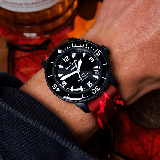 22mm Red Camo Rubber Strap - Tempomat Madrid