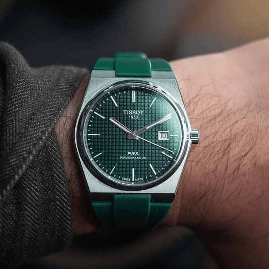 Green Tissot PRX Rubber Strap - Tempomat Madrid