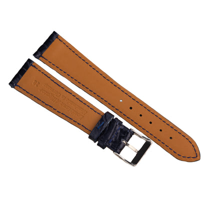 FLUCO BRIGHT - pasek ze skóry aligatora granatowy