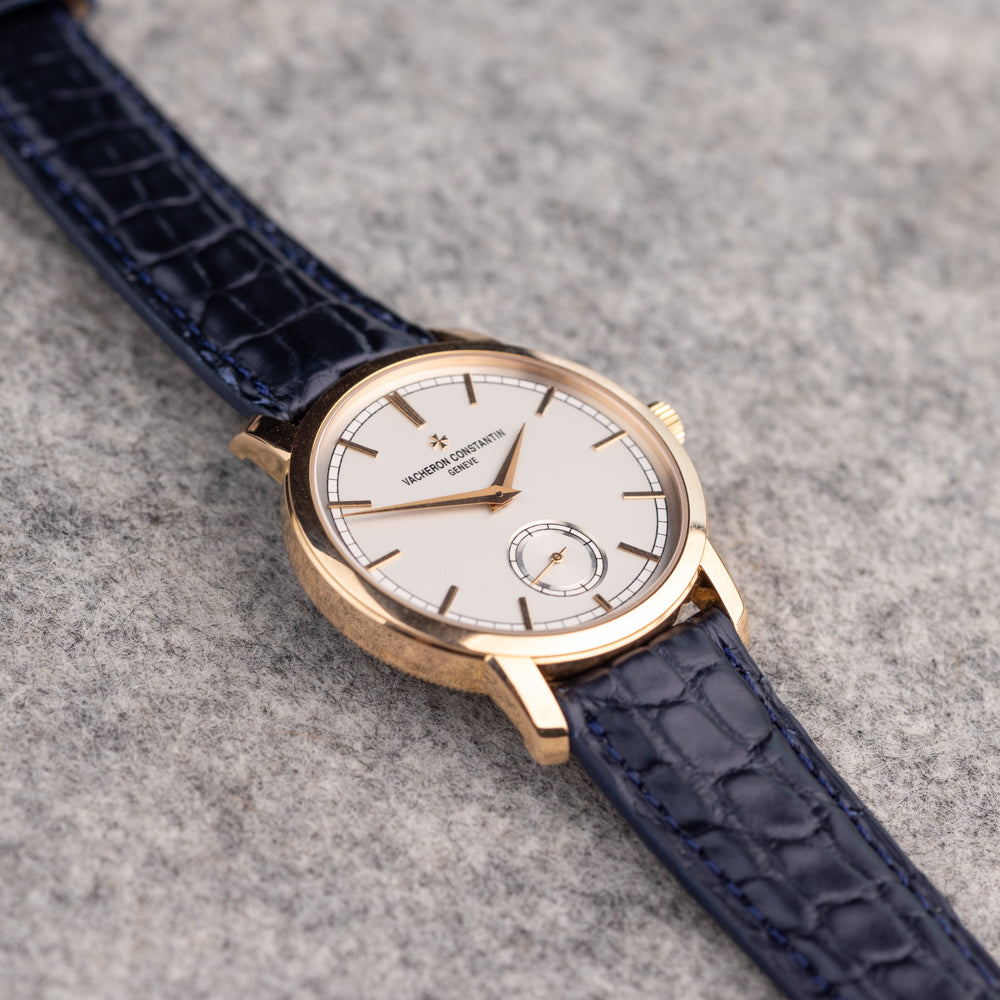 FLUCO BRIGHT - pasek ze skóry aligatora granatowy