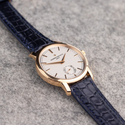 FLUCO BRIGHT - pasek ze skóry aligatora granatowy