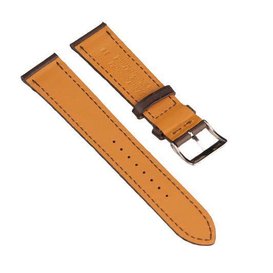 FLUCO BASTILLE - pasek ze skóry Barenia - CIEMNY BRĄZ