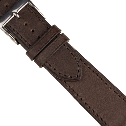 FLUCO BASTILLE - pasek ze skóry Barenia - CIEMNY BRĄZ