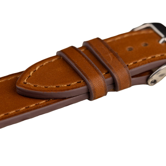 FLUCO BASTILLE - pasek ze skóry Barenia - KONIAKOWY