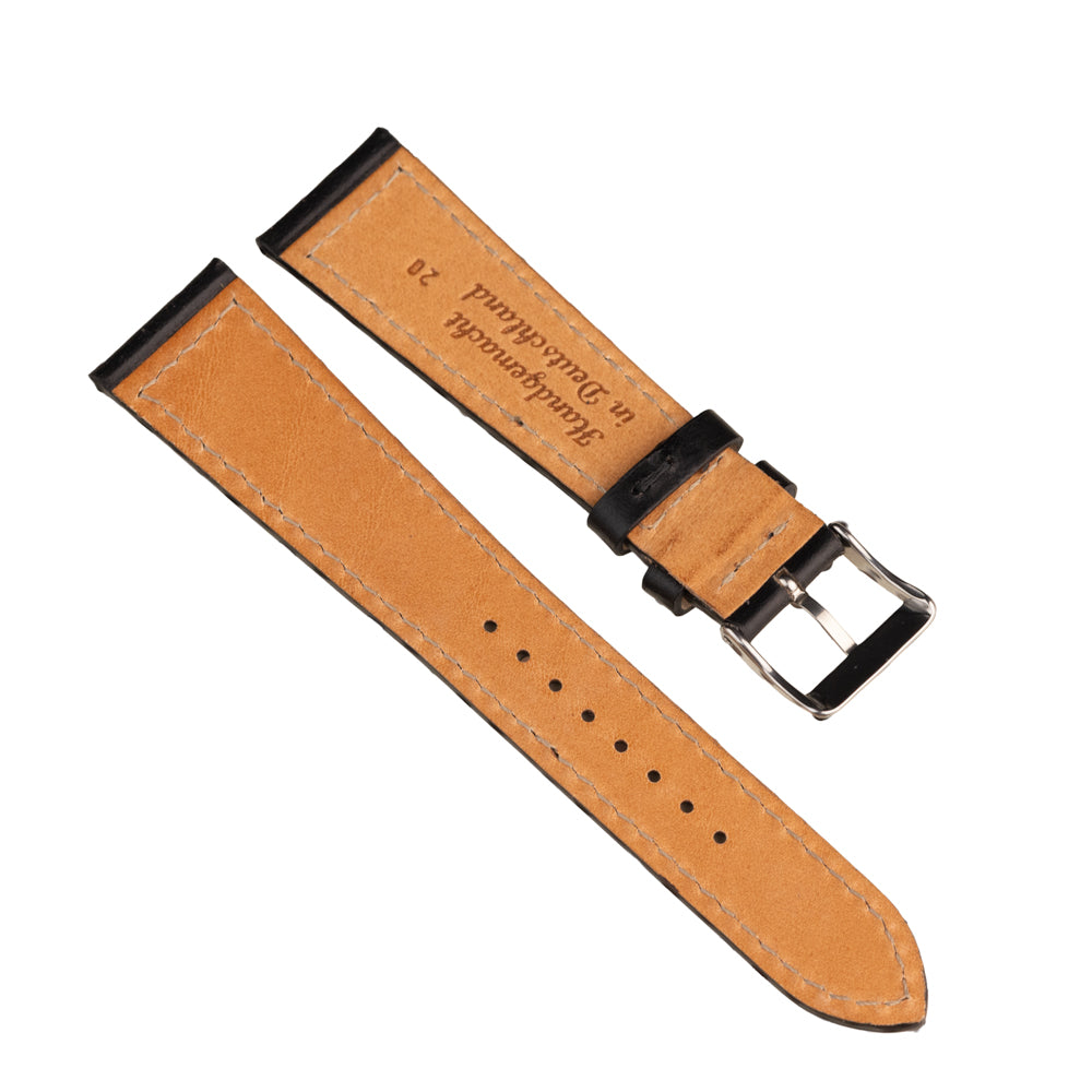 FLUCO CHROMEXCEL - pasek ze skóry Horween - CZARNY