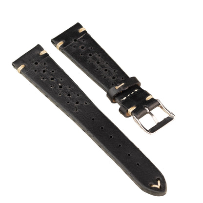 FLUCO RACING - pasek ze skóry bydlęcej - CZARNY