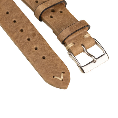 FLUCO RACING - pasek ze skóry bydlęcej - KHAKI