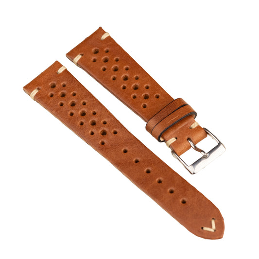 FLUCO RACING - pasek ze skóry bydlęcej - KONIAKOWY