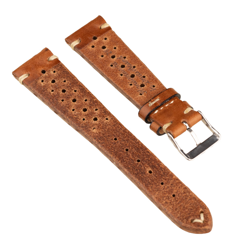 FLUCO RACING - pasek ze skóry bydlęcej - KONIAKOWY