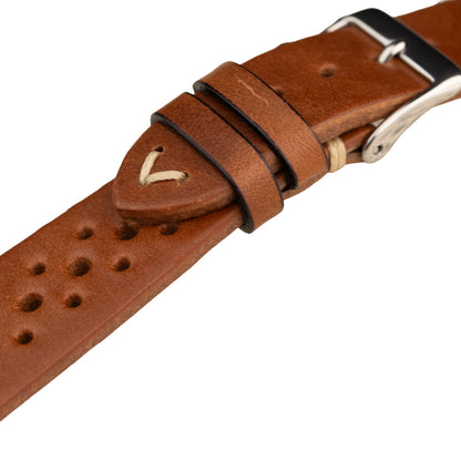 FLUCO RACING - pasek ze skóry bydlęcej - KONIAKOWY