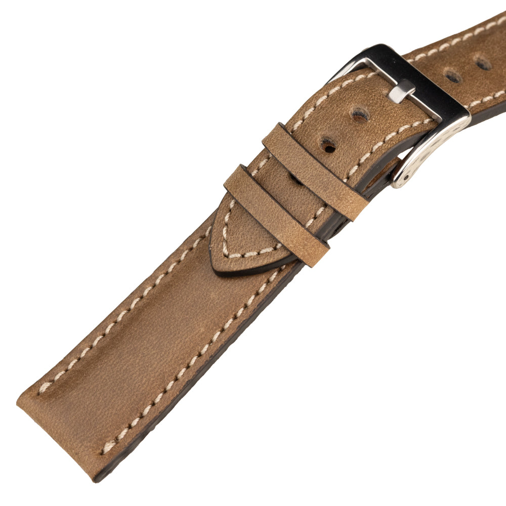 FLUCO CASABLANCA - pasek ze skóry bydlęcej - KHAKI