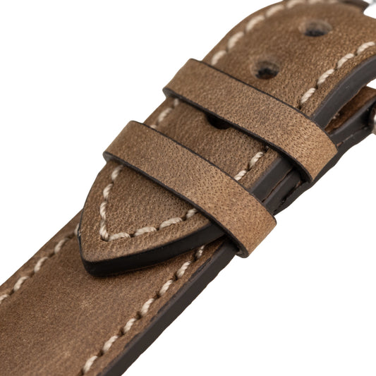 FLUCO CASABLANCA - pasek ze skóry bydlęcej - KHAKI