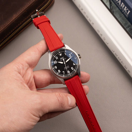 Heavy FKM Rubber - gruby pasek sportowy - czerwony