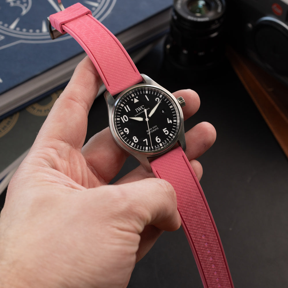 Pasek SLIM RUBBER FKM - różowy