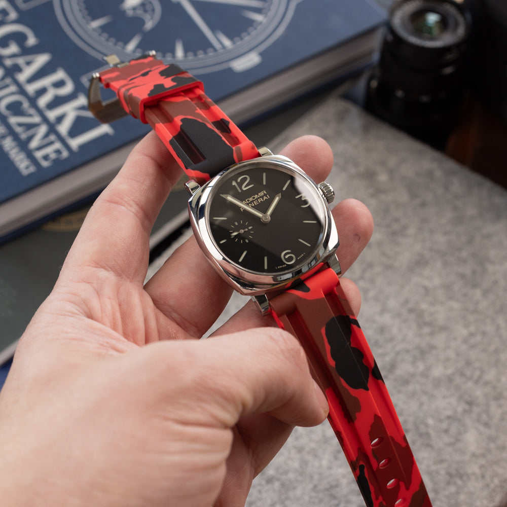 Pasek Camo w stylu Panerai - czerwony