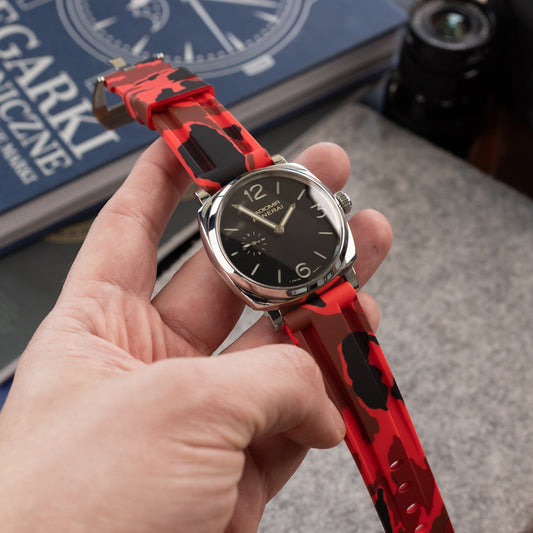 Pasek Camo w stylu Panerai - czerwony