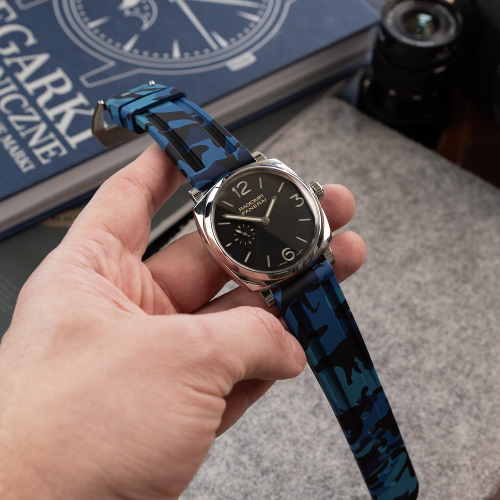 Pasek Camo w stylu Panerai - niebieski