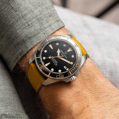 Sportowy pasek DOUBLE NYLON - musztardowy