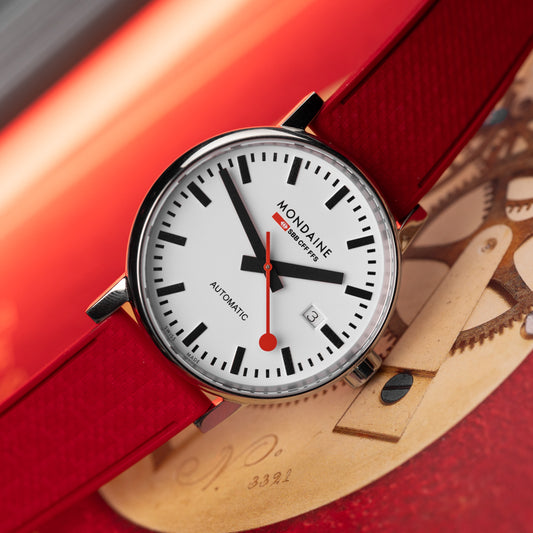 Pasek SLIM RUBBER - czerwony