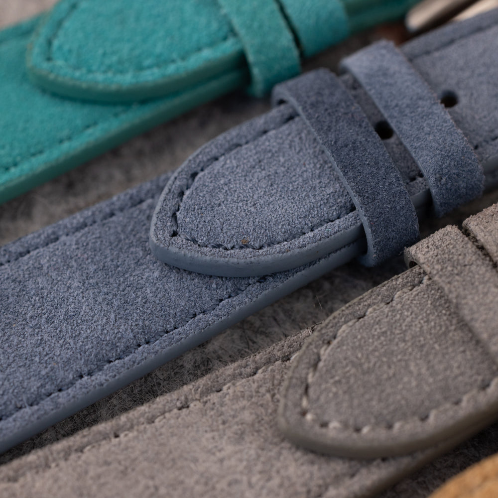 Pasek zamszowy - błękitny