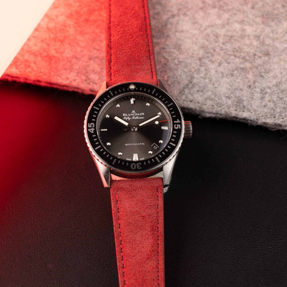 Pasek zamszowy - bordowy