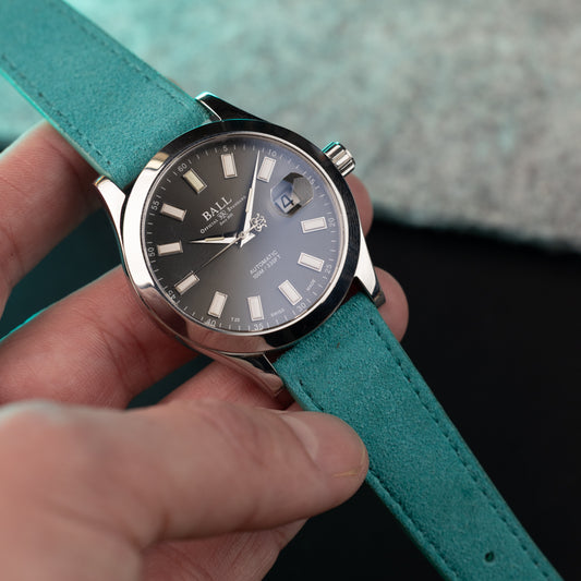 Pasek zamszowy - turkusowy