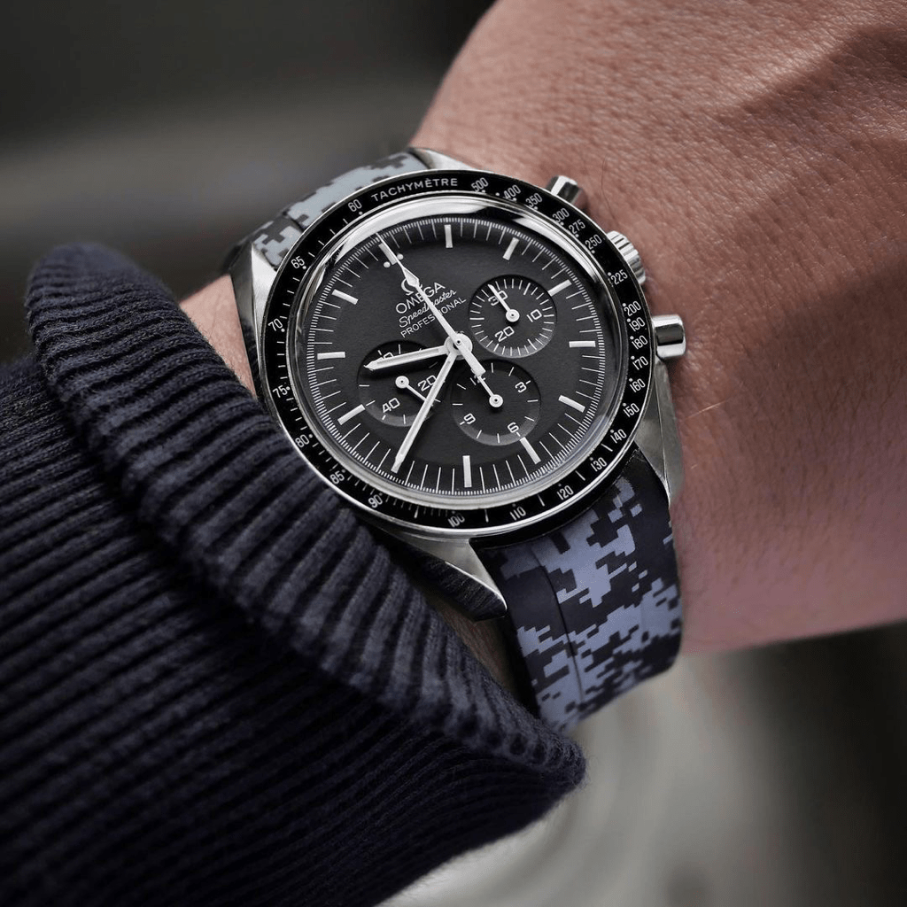 20mm Curved Ended Digi Camo Rubber Strap - Tempomat Madrid