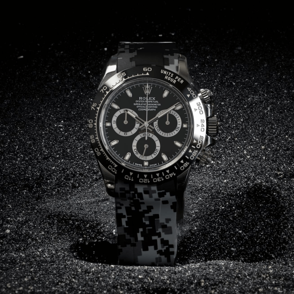 20mm Curved Ended Digi Camo Rubber Strap - Tempomat Madrid