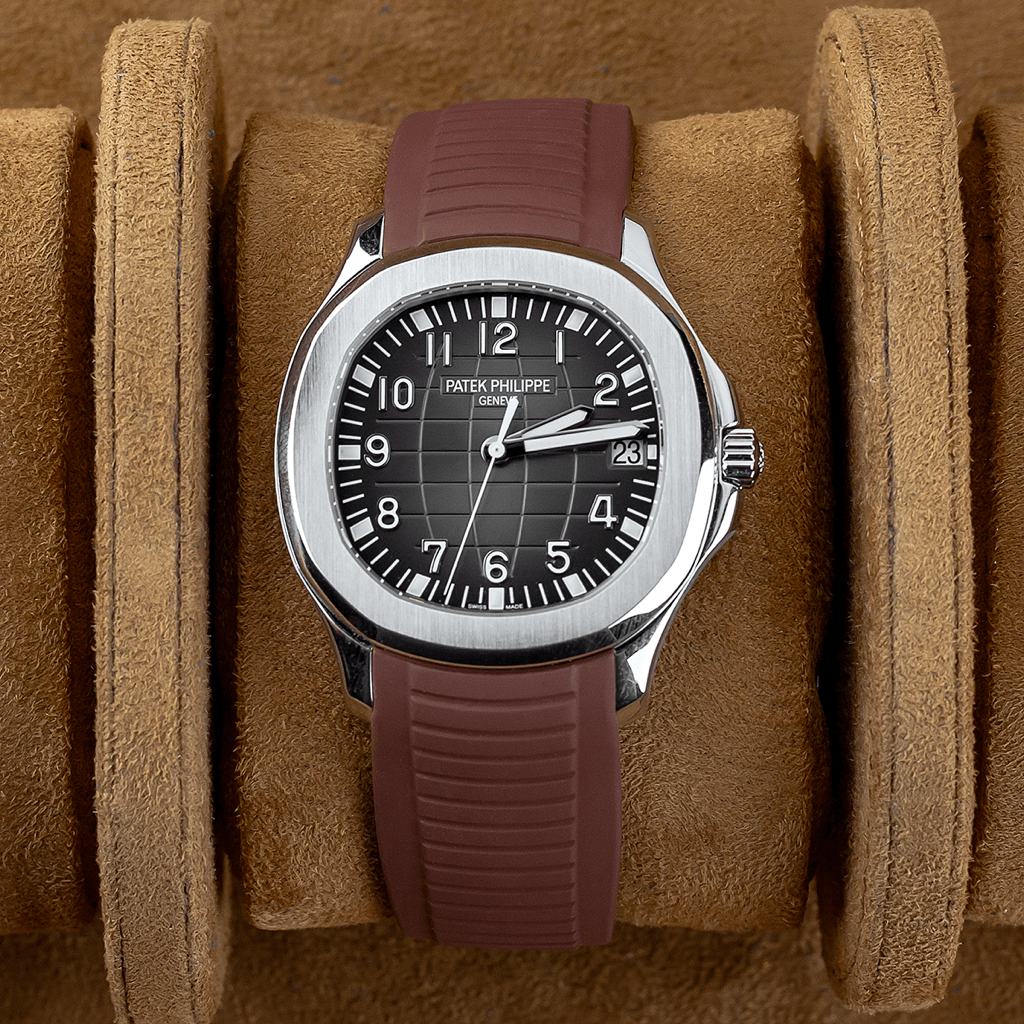 FKM Vulcanized Brown Rubber Strap for Patek Aquanaut - Tempomat Madrid