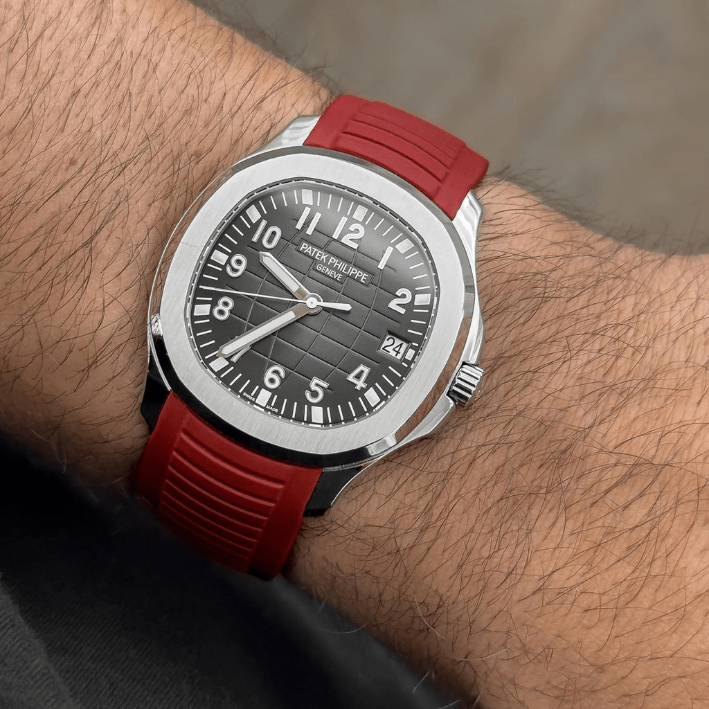 FKM Vulcanized Bordeaux Rubber Strap for Patek Aquanaut - Tempomat Madrid
