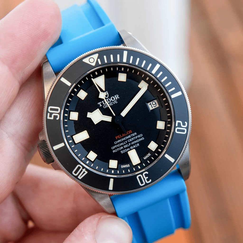 22mm Blue Marbella Rubber Strap - Tempomat Madrid