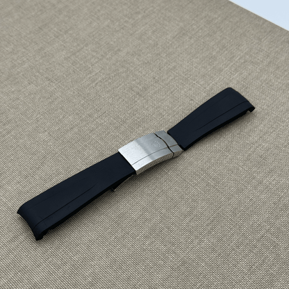 FKM Vulcanized Black Rubber strap for Rolex Deployant buckle - Tempomat Madrid