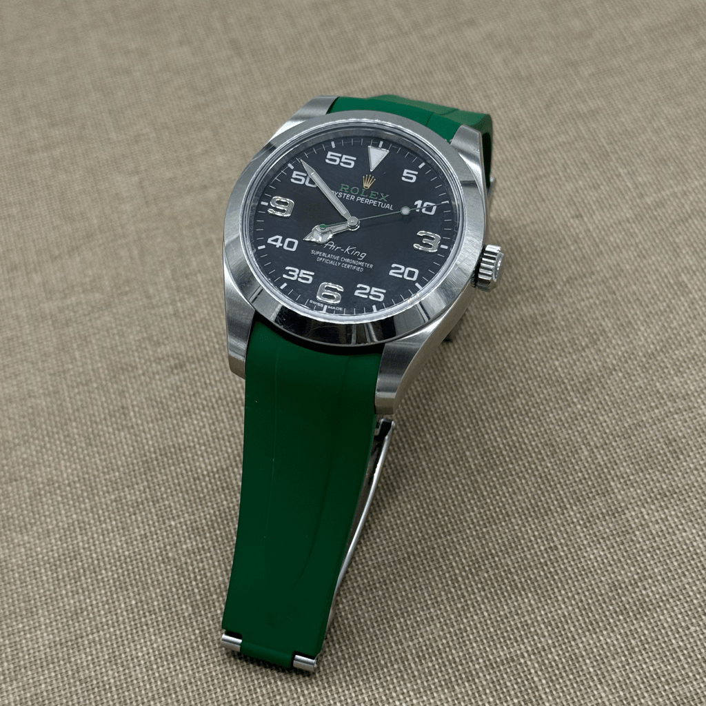 FKM Vulcanized Green Rubber strap for Rolex Deployant buckle - Tempomat Madrid