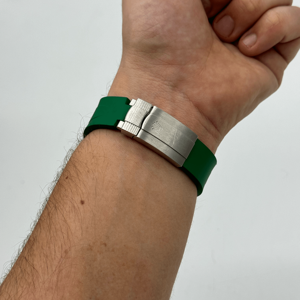 FKM Vulcanized Green Rubber strap for Rolex Deployant buckle - Tempomat Madrid